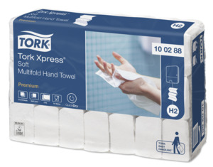 100288-60 Tork Xpress H2 Premium полотенца сложение Multifold мягкие, белые (110 листов), 21 шт